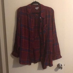 Plaid Burgundy Button-up